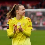 london-england-february-08-daphne-van-domselaar-of-arsenal-applauds-the-fans-following-the-barclays.webp